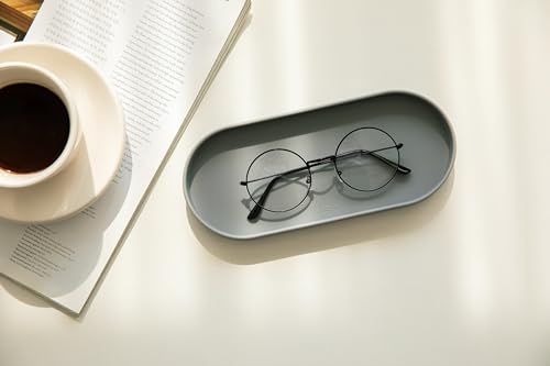 Lazy K Silicone Tray - Small Vanity Tray Organizer - Spoon Rest Holder - Multi-Purpose Modern Kitchen Sink, Bathroom, Counter Organizer (Light Grey) - color: Light Grey-2pcs