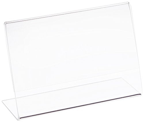 Azar Displays 112732 5" W x 3.5" H Horizontal L-Shaped Sign Holder-10pk - size: 5 in W x 3.5 in H Horizontal
