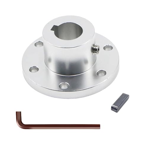 Aluminum Alloy Flange Coupling, 16 mm Inner Dia with Locking Key Slot, Flange Shaft Connector for Connecting Motor and Wheel DIY Model RC Parts (1Piece） - style: 16mm with Keyway