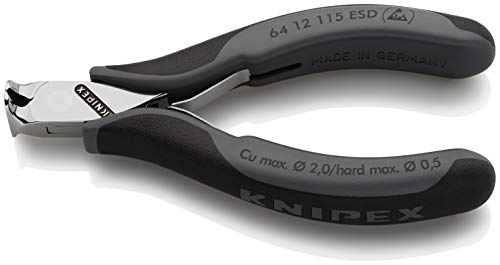 KNIPEX Tools 64 12 115 ESD Electronics End Cutting Nippers, 4.5-Inch