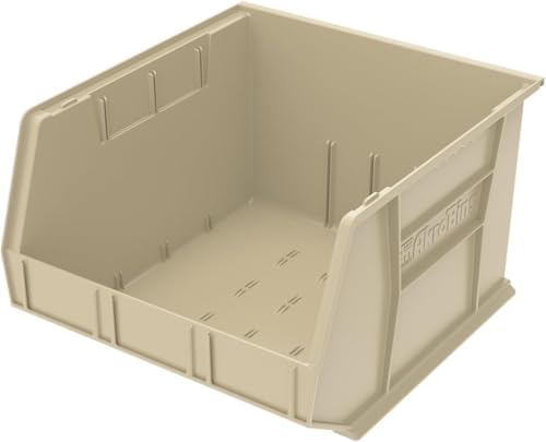 Akro-Mils 30270 AkroBins Plastic Hanging Stackable Storage Organizer Bin, 18-Inch x 16-Inch x 11-Inch, Stone, 3-Pack - color: Stone