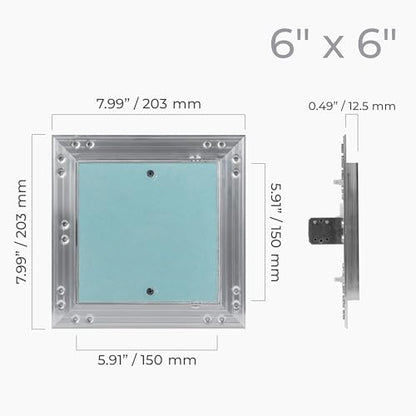 6" x 6" Drywall Access Panel – Aluminum Frame Gypsum Hatch Access Panel for Drywall - Ceiling Inspection Door – Wall Access Panel for Plumbing, Electrical, Utility & Ventilation Access - size: 6 x 6