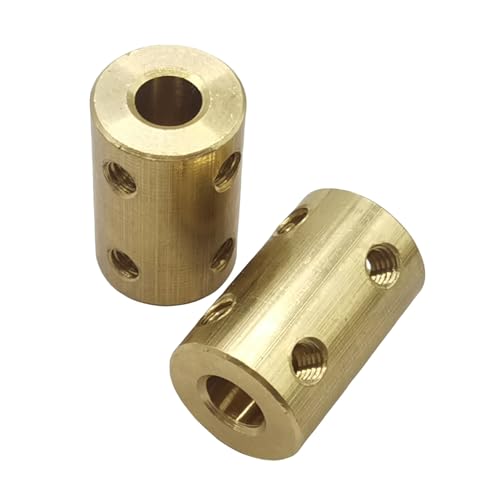 5pcs 6mm to 6mm Bore Rigid Coupling Set Screws,Brass Motor Shaft Coupling Coupler Connector with Screws and Wrench for 3D Printer DIY Encoder Car Model Shaft RC Robot - size: 6mm to 6mm