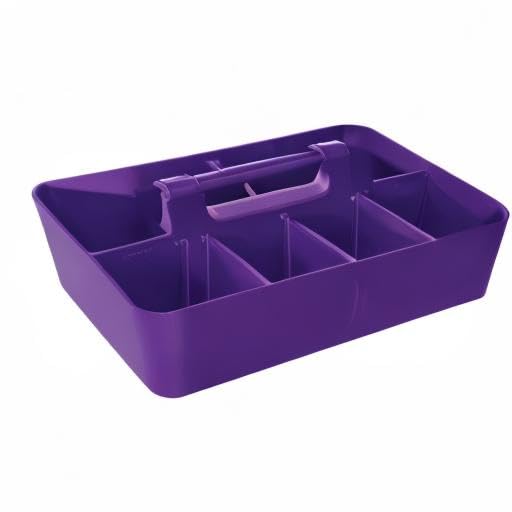 2 PACK Portable DIY 8 Dividers Durable Plastic Tote Tool & Supply Cleaning Caddy with Handle Made In USA (Royal Purple) - color: Royal Purple