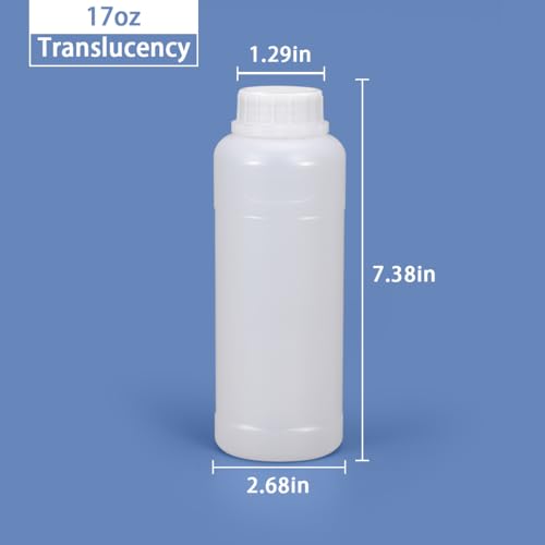 16 oz Leakproof HDPE Wide Mouth Bottles, Food Grade Translucent Plastic Storage Bottles with Sealed Caps, 4 Pack - color: Translucent, size: 16 Ounces
