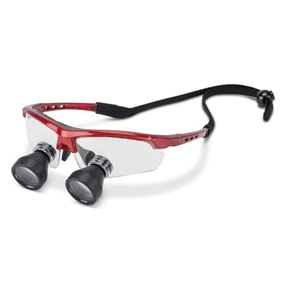 Practicon TTL Easy Size 2.5X Loupes Kit, Measure and Size Through The Lens Loupes, Red Frame - color: Red, style: 2.5X