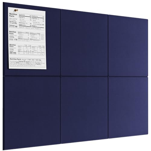 MaxGear Felt Bulletin Board 36" x 24", Dark Blue Felt Wall Tiles Push Pins - color: Dark Blue, size: 36" x 24"