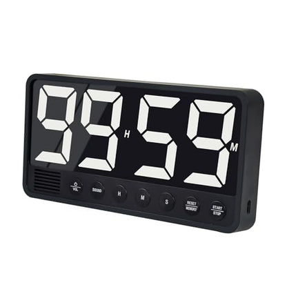 Digital Kitchen Timer with Extra Large LED Display Black - color: Black