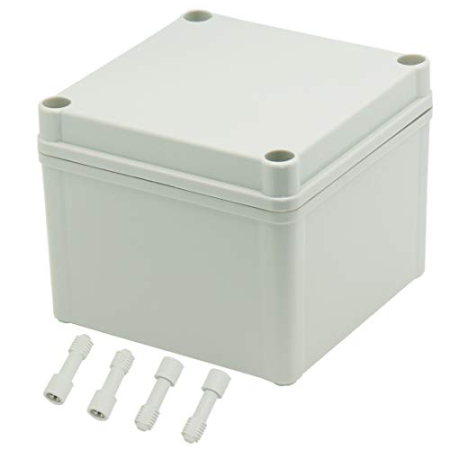 Zulkit Junction Box ABS Plastic Dustproof Waterproof IP67 Junction Boxes Universal Electrical Project Enclosure DIY Electronic Project Box Grey 4.92 x 4.92 x 3.94 inch (125 x 125 x 100 mm) - size: 4.92" x 4.92" x 3.94"
