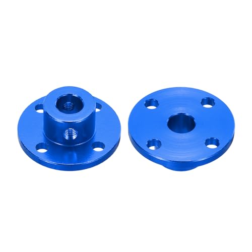 MECCANIXITY 2pcs 8mm Bore Rigid Blue Flange Coupling Connector Aluminum Hub - color: Blue