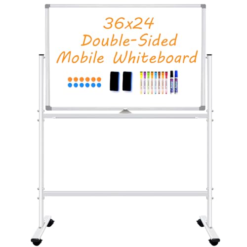 BSTPCOO Double-Sided Dry Erase Board with Stand 36"x24" - color: Silver, size: 36"W x 24"H