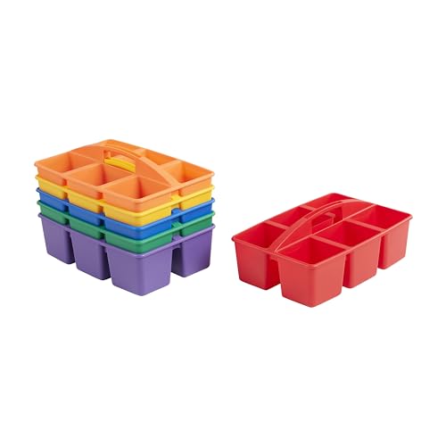 ECR4Kids 6-Compartment Large Storage Caddy Organizer, 6-Pack, Primary - color: Primary