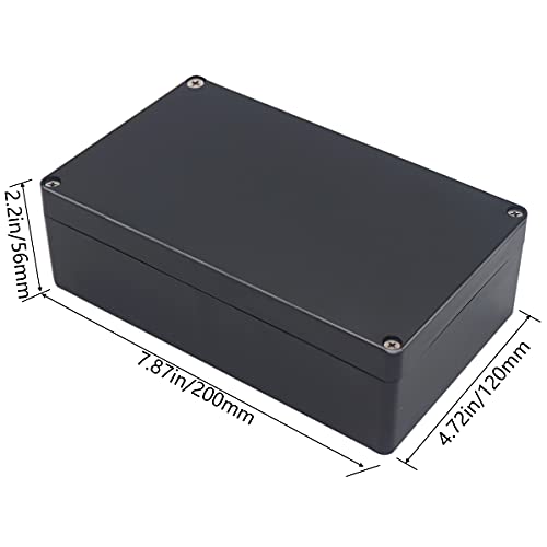 Project Box ABS Black Electrical Boxes IP65 Outdoor Waterproof Box Electronic Junction Box Power Enclosure with Cable Glands for DIY Project 7.87 x 4.72 x 2.2 inch (200x120x56mm) - size: 7.87"x4.72"x2.2"