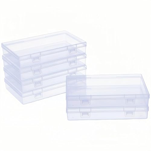 LJY 6 Clear Rectangular Plastic Boxes, 7.1 x 4.3 x 1.2 in for Electronics - color: Transparent, size: 7.1 x 4.3 x 1.2 inch