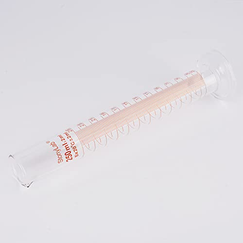 StonyLab 4-Pack Borosilicate Glass 250ml Heavy Wall Graduated Cylinder Measuring Cylinder, 250ml - size: 250 ml