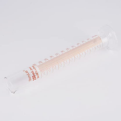 StonyLab 4-Pack Borosilicate Glass 250ml Heavy Wall Graduated Cylinder Measuring Cylinder, 250ml - size: 250 ml