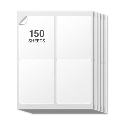 Blank Rectangle Labels, White, 4" x 5" - size: 4" x 5"