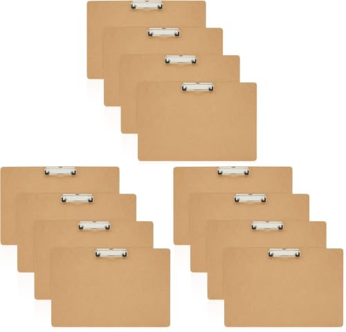 Juvale Clipboard - 11.5 x 17.4 in, Brown MDF, 12-Pack - Wood Clipboard Set with Low-Profile Metal Clip & Retractable Hook - Oversized & Portable for Drafting Board & Sketch Board Use - size: 17.4 x 11.5 Inches (Pack of 3)