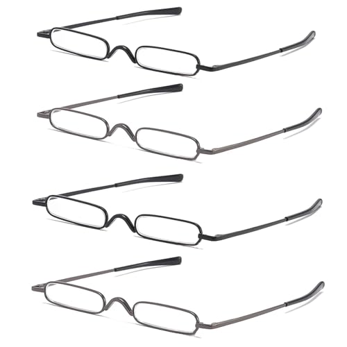 Mini Slim Pen Reading Glasses, 2 Black+2 Gunmetal, 2.00 - color: Z4-two Black+two Gunmetal