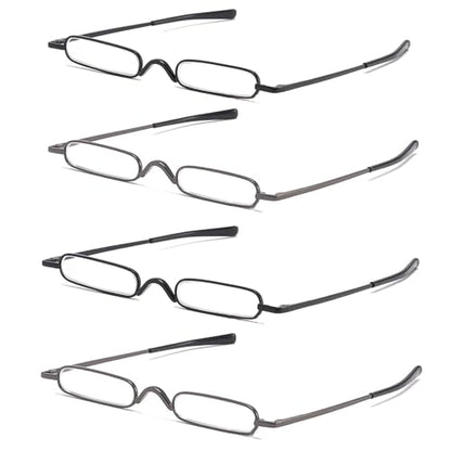 Mini Slim Pen Reading Glasses, 2 Black+2 Gunmetal, 2.00 - color: Z4-two Black+two Gunmetal