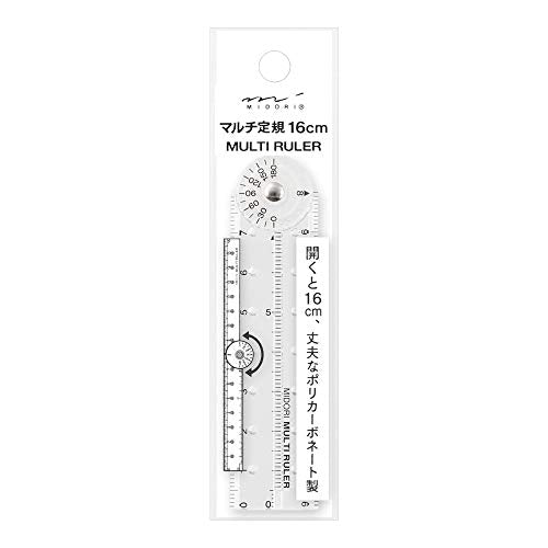 DESIGNPHIL 42263006 Midori Multi Ruler, 6.3 inches (16 cm), Transparent - color: transparent