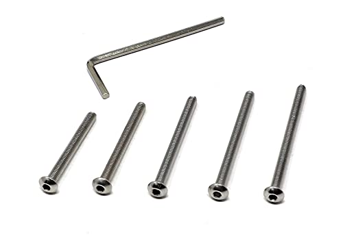 iexcell 50 Pcs M4 x 40/45/50/55/60 Stainless Steel 304 Hex Socket Button Head Cap Screws Bolts Assortment Kit - size: M4 x 40/45/50/55/60mm