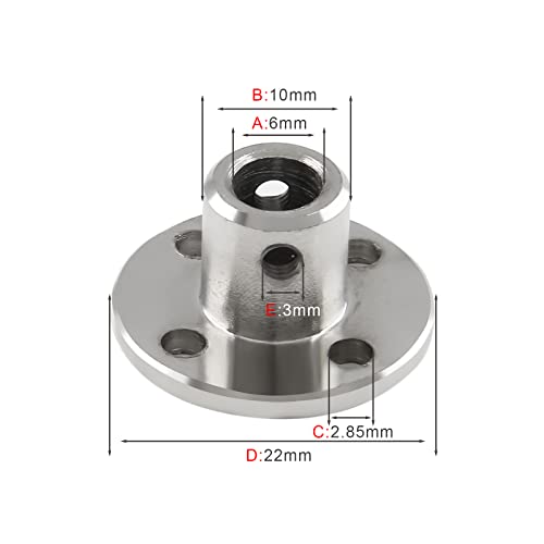 6mm Flange Shaft Coupling, 4 PCS - size: 6mm, style: 4PC