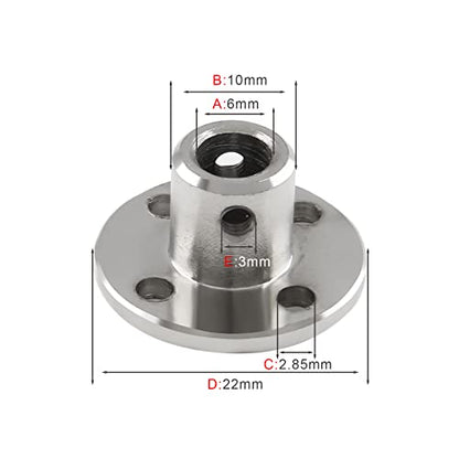 6mm Flange Shaft Coupling, 4 PCS - size: 6mm, style: 4PC