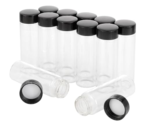 12 Pack 30ml Leak-Proof Glass Vials with Screw Caps