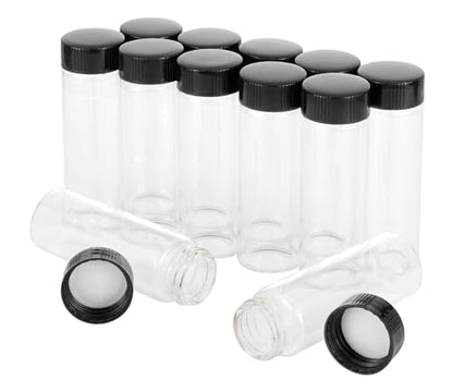 12 Pack 30ml Leak-Proof Glass Vials with Screw Caps