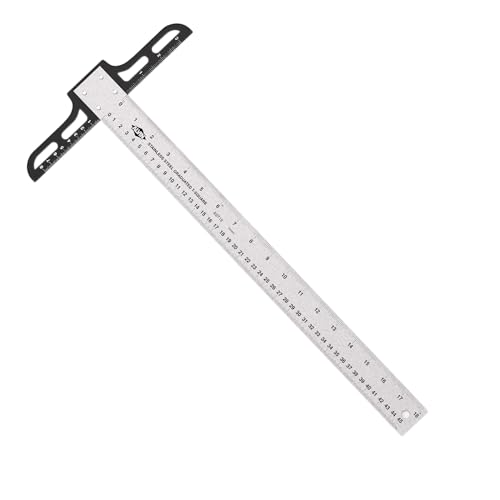 ALVIN AST18 Stainless Steel Graduated T-Square with 1.5 Inch Blade, Drawing and Design Tool, Great for Carpentry, Drafting, Architecture, Engineering, and AST 18 Inches - size: 18", style: Graduated