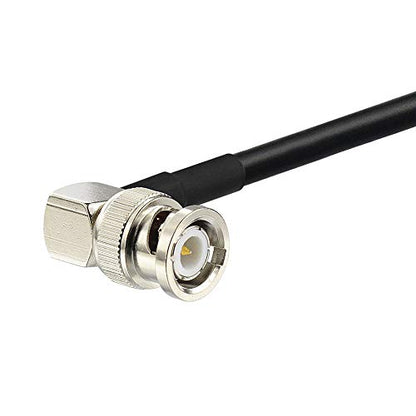 Eightwood BNC Female Bulkhead to BNC Male Right Angle RG58 Coax Cable 10ft - color: rg58 10 feet