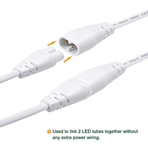 MECCANIXITY T5 LED Tube Connector Cable 2 Pin 50CM Male to Female Extension Cord for LED Integrated Light Tube, Pack of 2