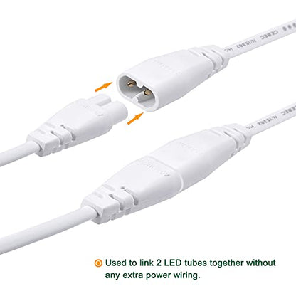 MECCANIXITY T5 LED Tube Connector Cable 2 Pin 50CM Male to Female Extension Cord for LED Integrated Light Tube, Pack of 2