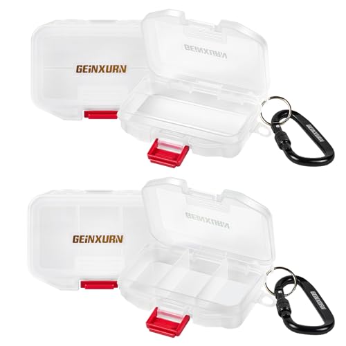 Geinxurn Small Parts Organizer, 4Pcs Plastic Transparent Portable Tools Boxes with Dividers for Small Accessories Storage Cases - color: White-04