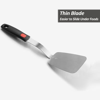 Stainless Steel Flexible Spatula, Thin Metal Turner, Small Solid - size: Small