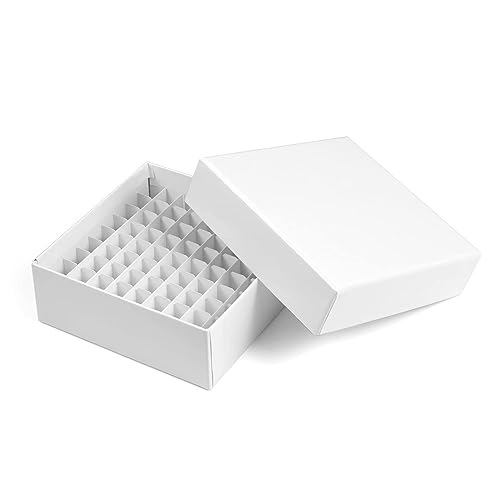 Alkali Scientific™ Cardboard Freezer Boxes with Drain Holes - Water and Ice Resistant Coating 50/Case (3", 100 Divider)
