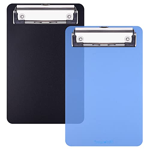 Wisdompro 2 Pack Mini Clipboards, 4.7x7.3 Small Clip Board, Black/Blue - color: Black/Blue, size: 4.7 x 7.3 inches