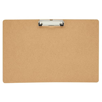 Juvale Clipboard - 11.5 x 17.4 in, Brown MDF, 12-Pack - Wood Clipboard Set with Low-Profile Metal Clip & Retractable Hook - Oversized & Portable for Drafting Board & Sketch Board Use - size: 17.4 x 11.5 Inches (Pack of 3)