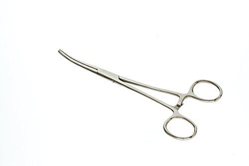 SE 6.25-Inch Stainless Steel Curved Forceps - Self-Locking, Serrated Tip for Precision Grip and Clamping - Perfect for Crafting, Fishing Tasks, Jewelry Making, and More! - - size: 6-1/4", style: Curved
