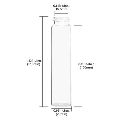6PCS 40ml Clear Glass Flat Test Tubes with Screw Caps and Plastic Stoppers - color: with Aluminium Caps, size: 40ml