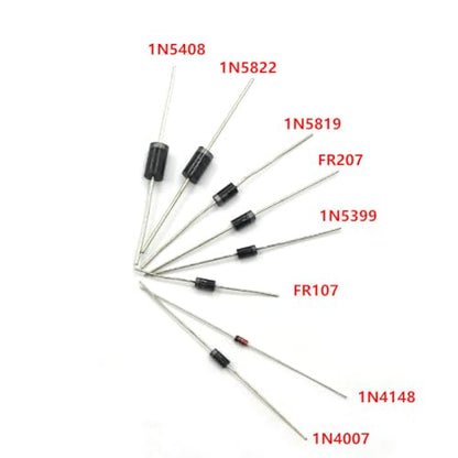 100PCS DIP Schottky Diode Kit 8 Values 1N4148/1N5399/1N5408/1N4007/1N5822/1N5819/FR107/FR207
