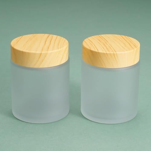 100g Frosted Glass Jars Cosmetic Jars,Refillable Empty Containers - color: White