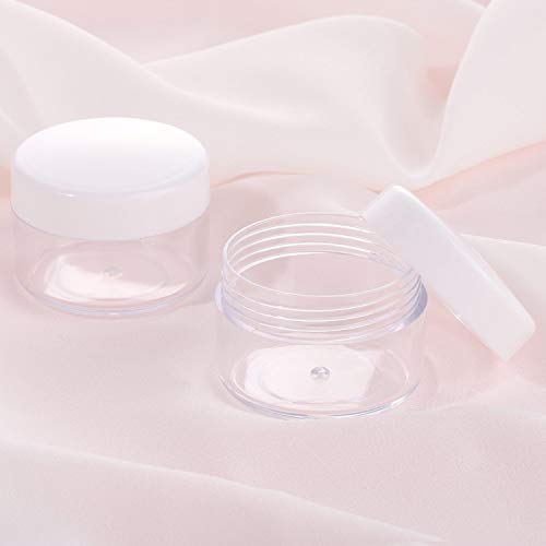 100 Count Empty Makeup Jars 15g Cosmetic Containers with Lids Leak Proof Sample Containers Refillable Plastic Containers - White - color: White, size: 15g (100 Count)