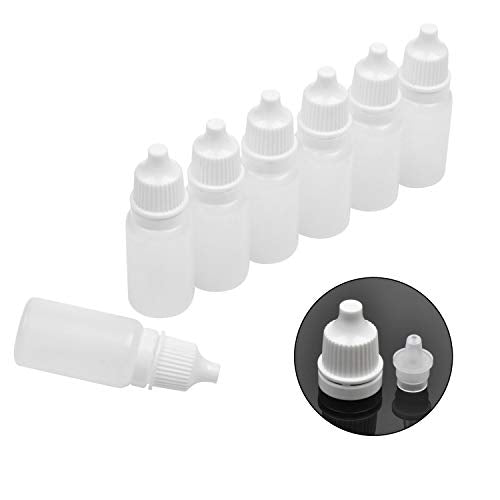 Jespeker 50 PCS 10ml Plastic Dropper Bottle Drop Bottles Empty Squeezable Eye Liquid Essential Oil Squeeze Bottle Small Dropper Refillable Containers with Caps
