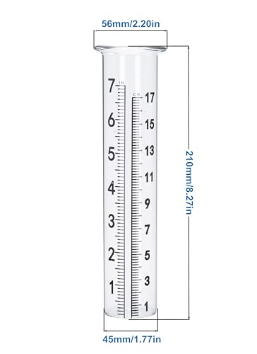 7" Rain Gauge Outdoor, Accurate Glass Tube Best Rated with Deer Shape Rack, Decorative Deer Antler Rain Measure Tool for Garden, Lawn, Patio (Style A) - style: Style A