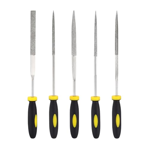 HARFINGTON 5Pcs Diamond File Set 3x148mm 120 Grit Diamond Needle Files - size: 3 x 148mm