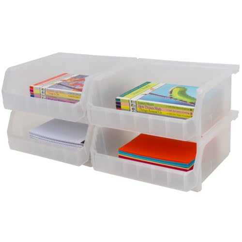 ReadySpace Extra Large Stackable Plastic Storage Bins, 4-Pack, Clear - color: Clear, size: Extra Large, 4-Pack