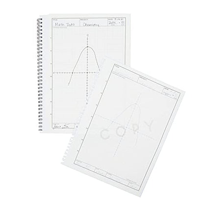 Bright Creations Carbonless Laboratory Notebook with 100 Sheets, Engineering Paper (8.5x11 In, 2 Pack)