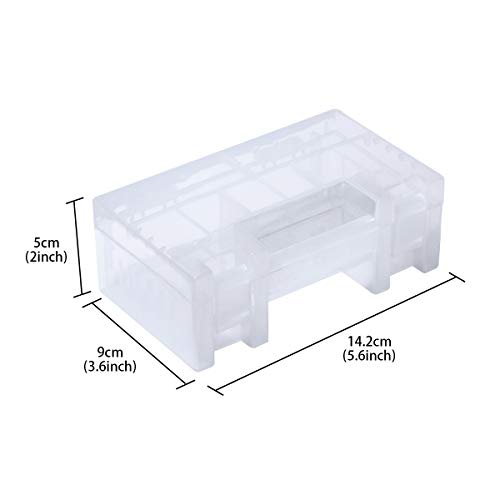 AA AAA Battery Storage Box Organizer Holder Portable Clear Plastic Case Container - Holds 20xAA+14xAAA Batteries - size: 20xAA + 14xAAA